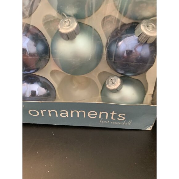 Martha Stewart Everyday Mini Glass 15 Satin Ornament Light Dark Blue - Picture 8 of 8